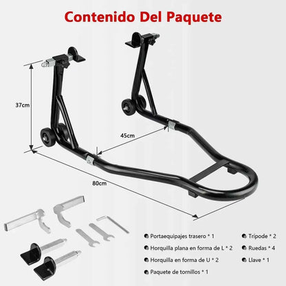 Caballete Elevador Trasero Universal Para Moto Con Ruedas