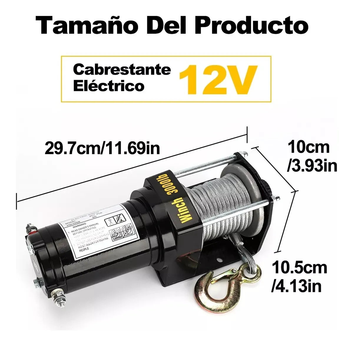 Winche Electrico 12v 3000 Lbs Control Remoto Inalambrico