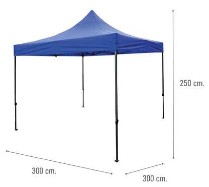 Toldo Plegable 3 X 3 Metros Impermeable Color Azul Terraza Azul