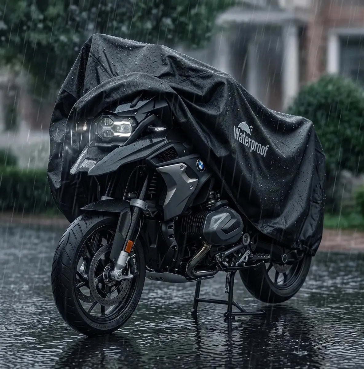 Lona Funda Moto Eoland Impermeable Bicicleta 110x200cm Exterior Proteccion Lluvia Sol Uv Ajuste Elastico Alta Resistencia Negro