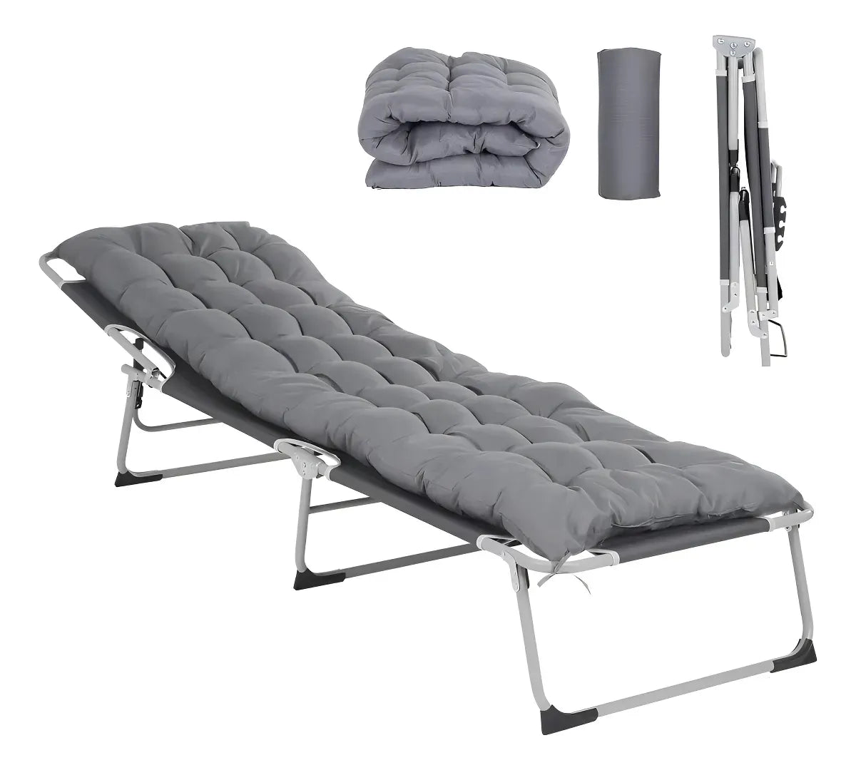 Cama Plegable Camping Catre Portatil Colchon Descanso Verano