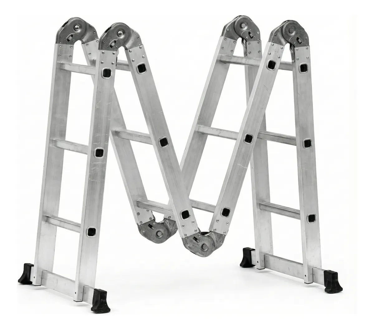 Escalera Aluminio Plegable 20 Peldaños Multifuncional 5.7mt
