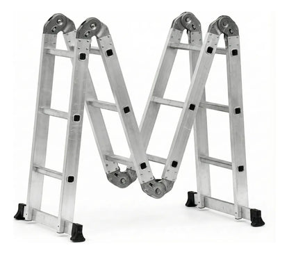 Escalera Aluminio Plegable 20 Peldaños Multifuncional 5.7mt
