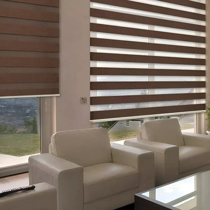Cortinas Blackout Roller Duo Cortina Dia Noche 60x200 Marron