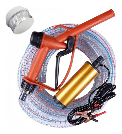 Kit Trasvasije De Combustible 12v Pistola Manguera 3 Metros