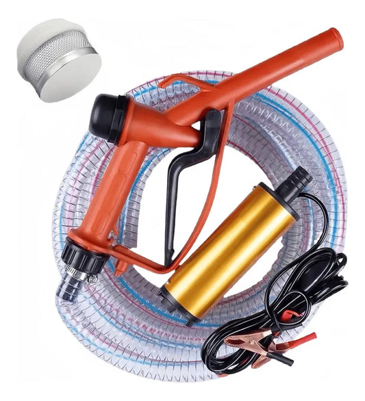 Kit Trasvasije De Combustible 12v Pistola Manguera 3 Metros