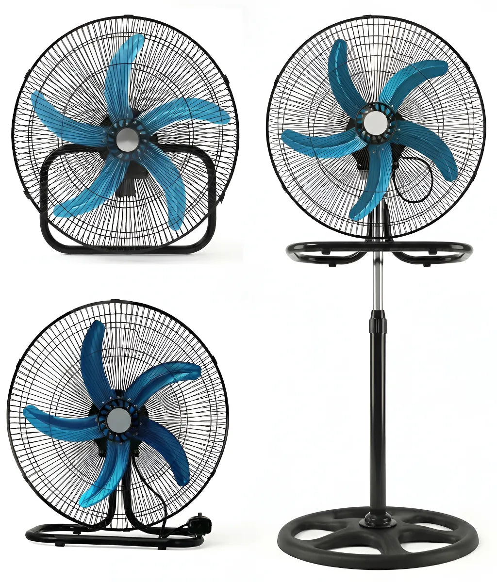 Ventilador 18 Pulgadas 3en1 Industrial Piso Pedestal Pared 50 Cm 50hz Negro