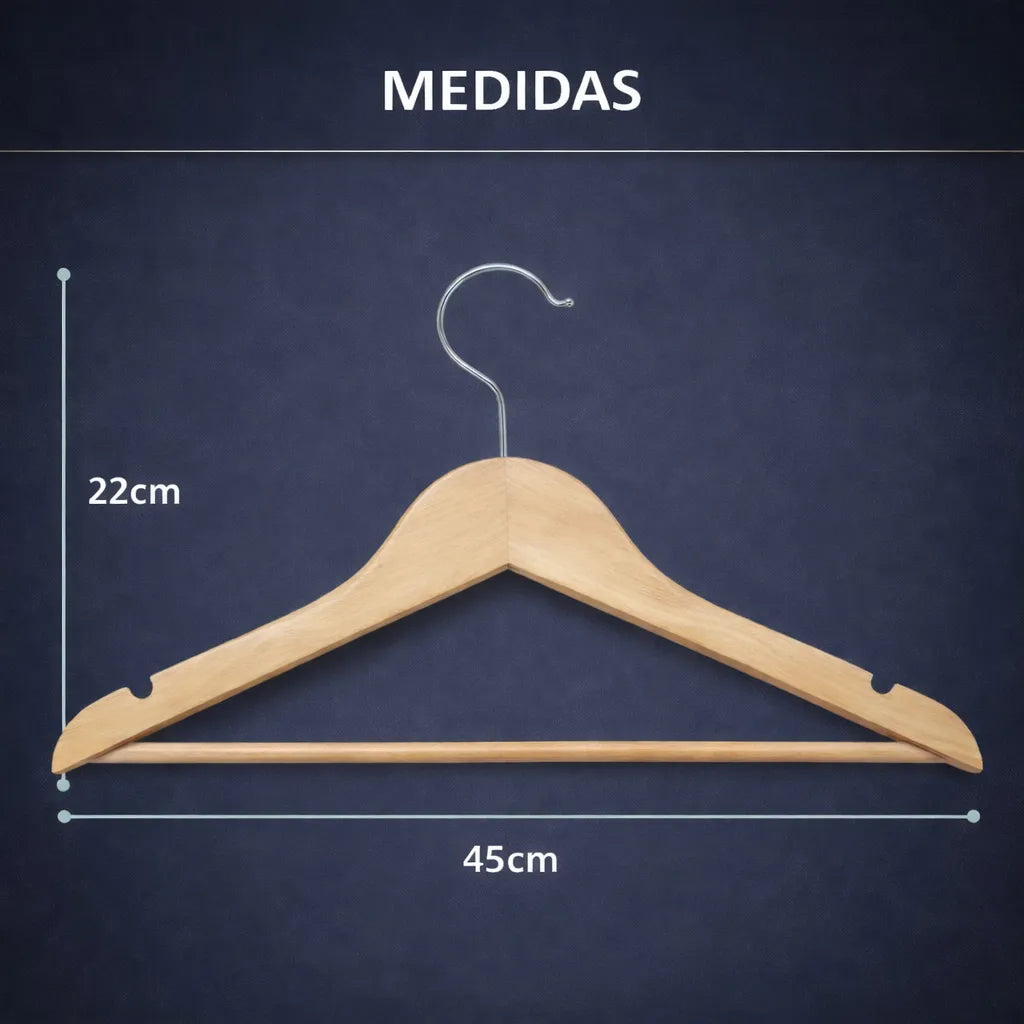 Set 10 Gancho Ropa Eoland Colgadores Madera Organizador