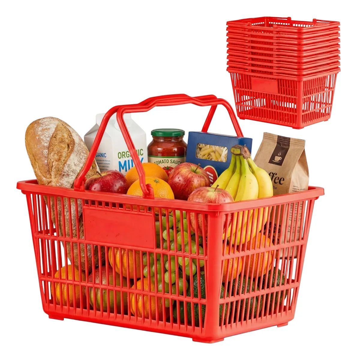 Pack X5 Canastos Cesta Mano Compras Supermercado Minimarket