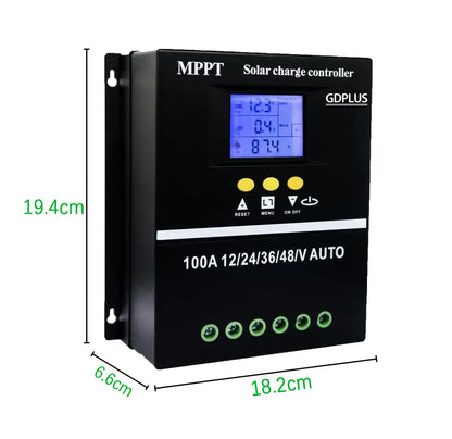 Regulador De Carga Solar Controlador Mppt 100a 12/24/36/48v