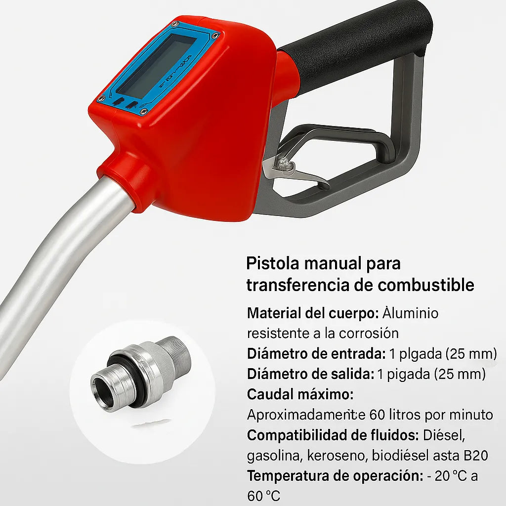Kit Bomba Trasvasije Portatil 12v Surtidor Contador Digital