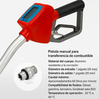 Kit Bomba Trasvasije Portatil 12v Surtidor Contador Digital