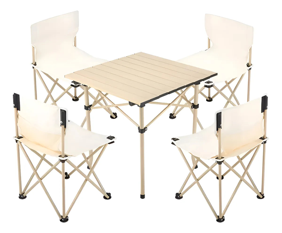 X4 Sillas Plegables Camping Silla De Pesca + Mesa Plegable