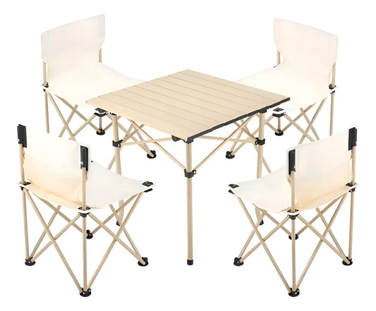 X4 Sillas Plegables Camping Silla De Pesca + Mesa Plegable