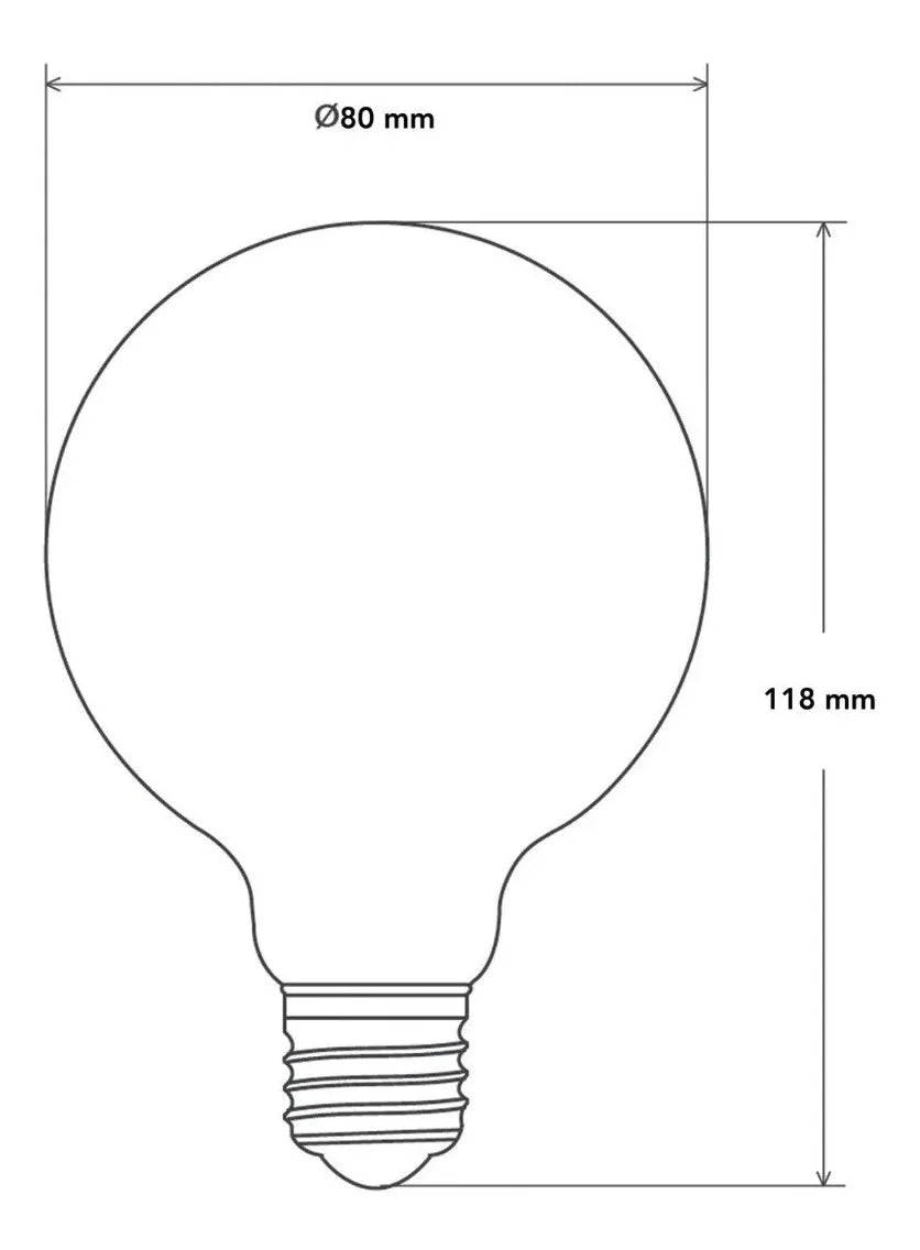 X20 Ampolletas Vintage Ampolleta Led E27 Filamento Globo 6w G80