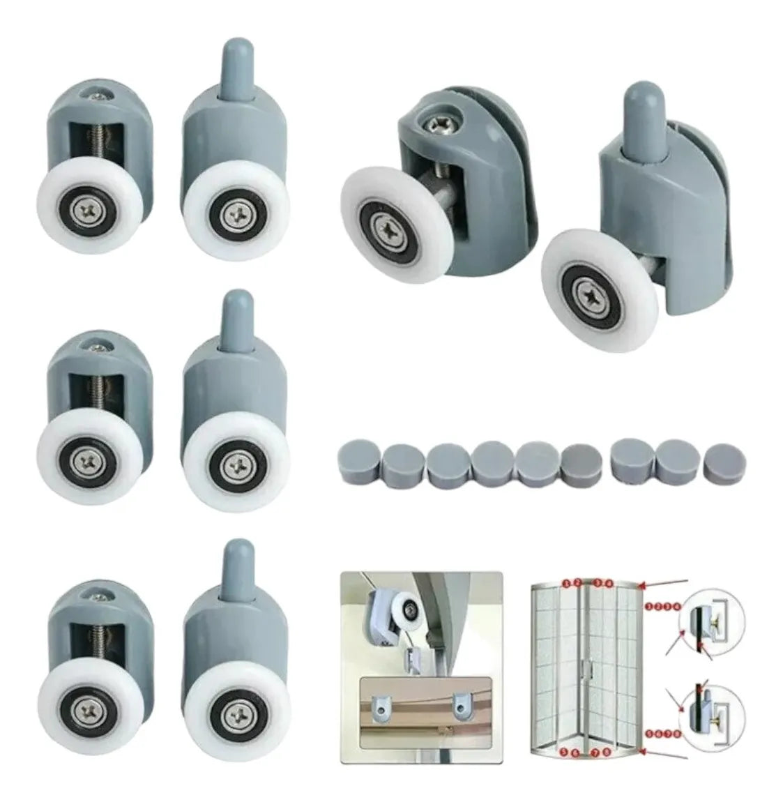 X20 Ruedas Para Puerta Ducha Baño Rueda Para Cabina Duchas