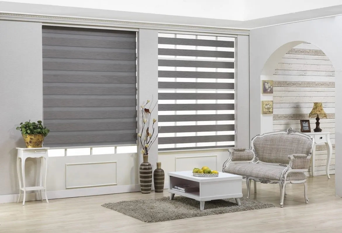 Cortinas Roller Duo Blackout Cortina Dia Noche 100x200 Gris