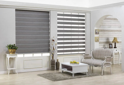 Cortinas Roller Duo Blackout Cortina Dia Noche 100x200 Gris