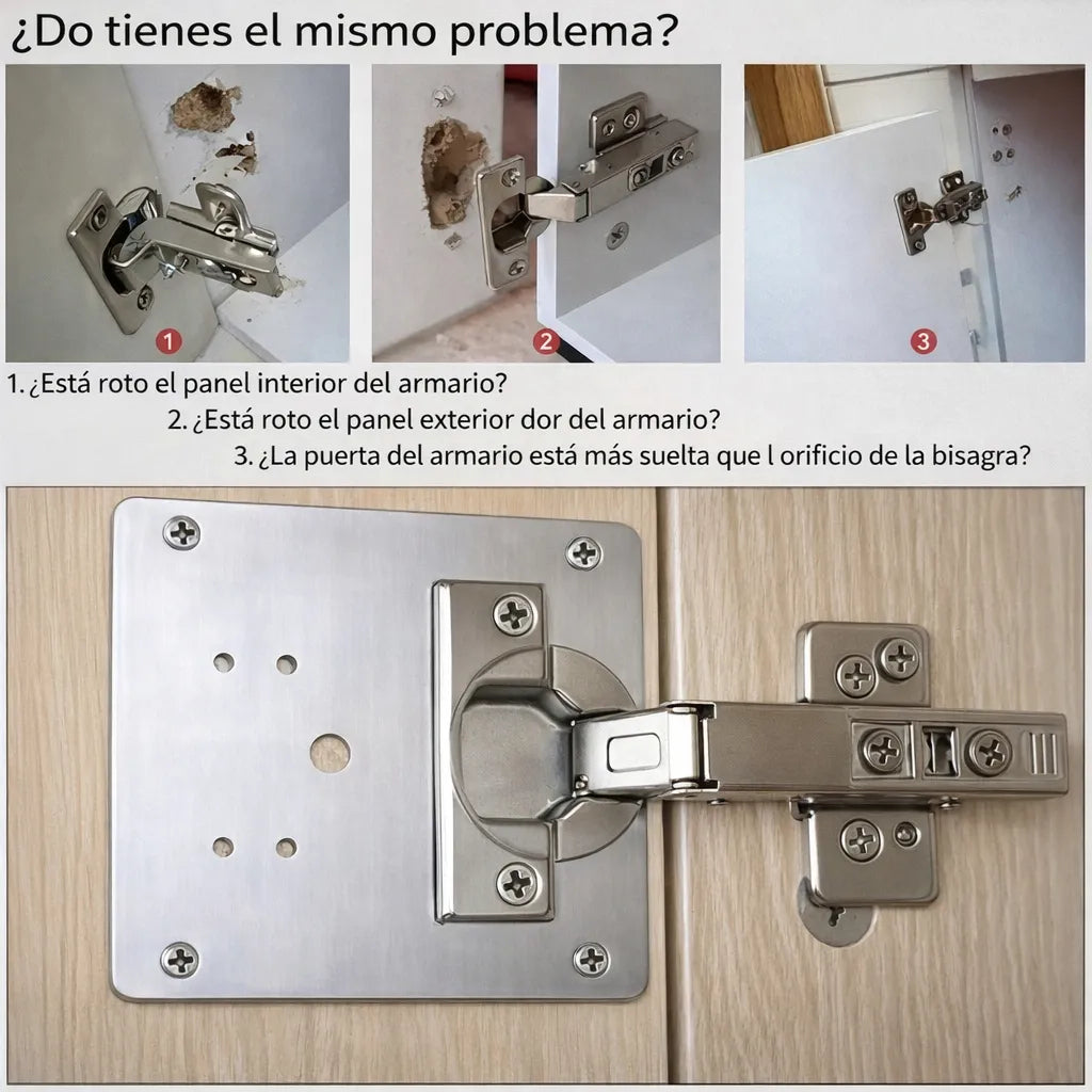 Pack X20 Placa De Reparacion Puertas Placa Bisagra Fijacion