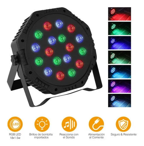Luz De Escenario Led Tacho Par Qatar 1411 220v Luces Color Rgb