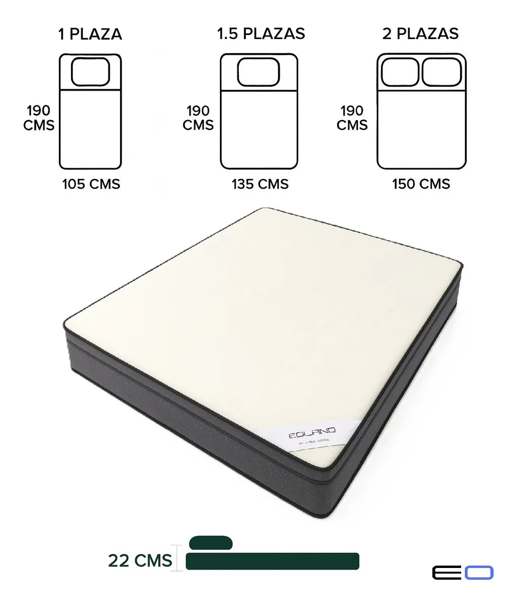 Colchon 1 Plaza Super Premium 105x190x22cm