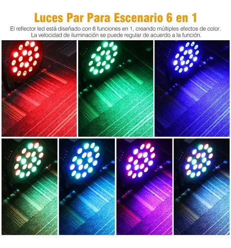 Luz De Escenario Led Tacho Par Qatar 1411 220v Luces Color Rgb