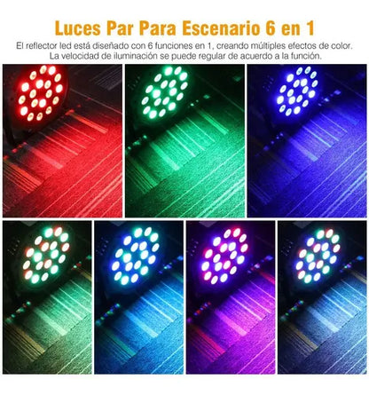Luz De Escenario Led Tacho Par Qatar 1411 220v Luces Color Rgb