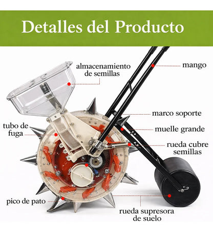 Sembradora Grano Manual Rotativa Abonadora Jardin Agricola
