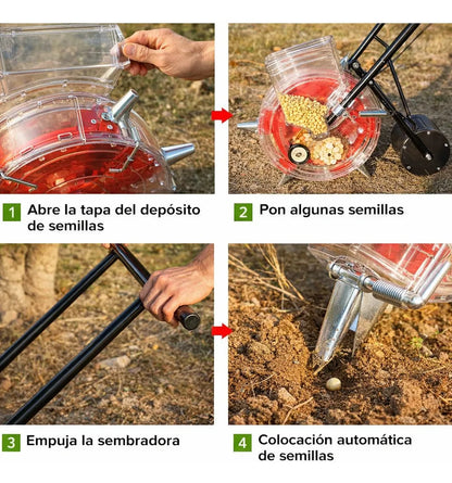 Sembradora Grano Manual Rotativa Abonadora Jardin Agricola