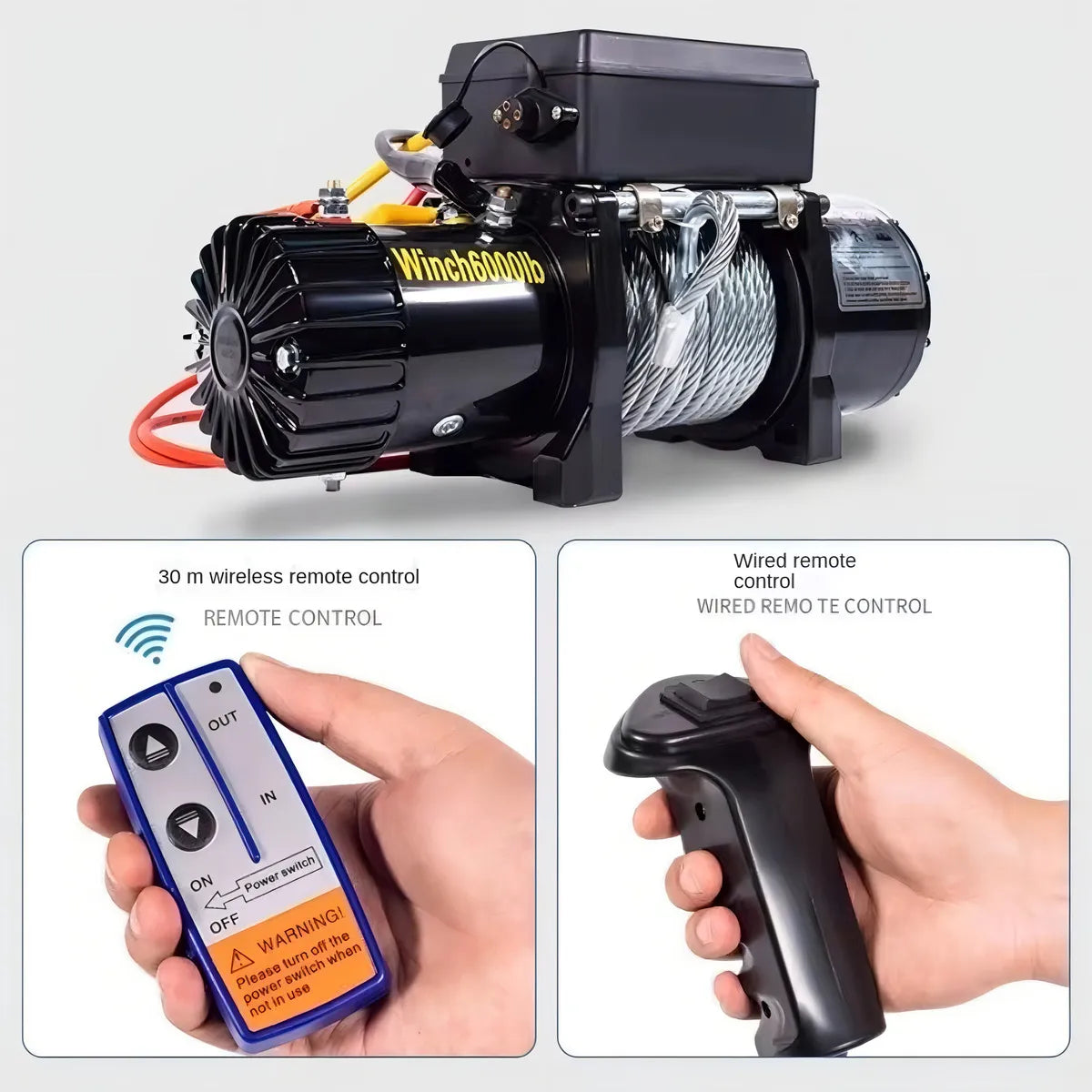 Winche Electrico Eoland 6000 Lbs 12 Volt Control Remoto Inalambrico Malacate Electrico 6000 Libras 12v Camioneta