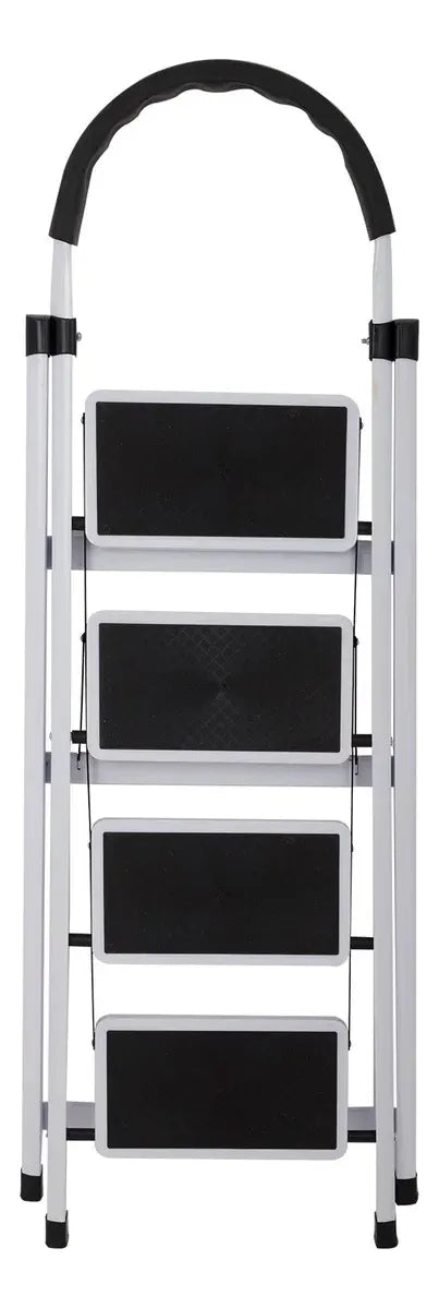 Escalera Plegable 4 Escalones Peldaños Antideslizante Escala Blanco