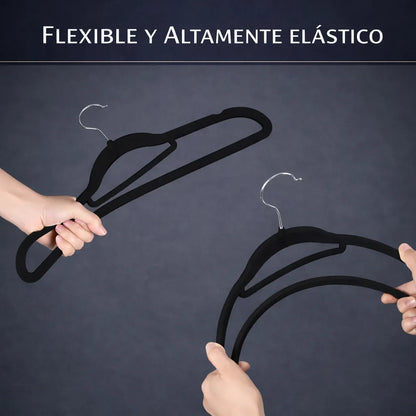 Set 50 Gancho Ropa Eoland Colgadores Terciopelo Negro Antideslizante Organizador Clóset