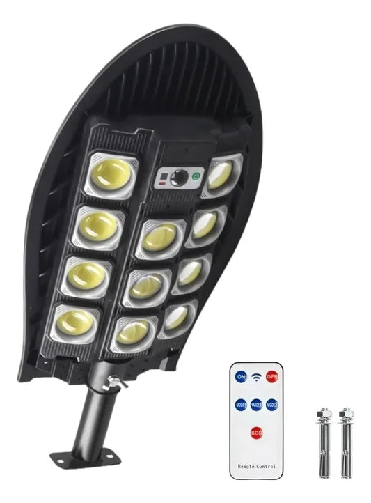 Reflector Led Inalámbrico Qatar Shop Led 600w Con Luz Blanco Frío Y Carcasa Negro / Foco Solar 600w W7100b-5 220v