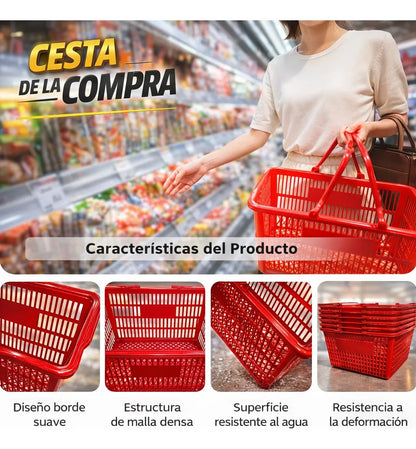 Pack X5 Canastos Cesta Mano Compras Supermercado Minimarket