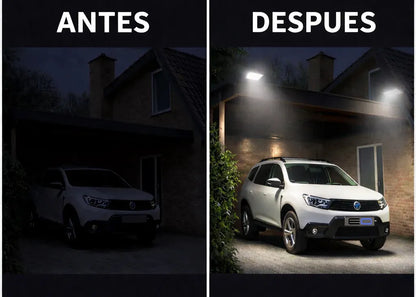 Foco Reflector Solar 200 Watt Led Sensor Movimiento Exterior Negro Blanco Frío