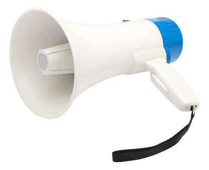 Megáfono 50w 600m Recargable Altavoz Micrófono Sirena Watts Blanco