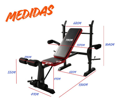 Maquina Banco Multifuncional Gimnasio Soporte Pesas 200kg