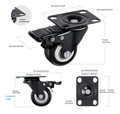 Ruedas Para Muebles Rueda Giratoria Con Freno 2 Pulgadas