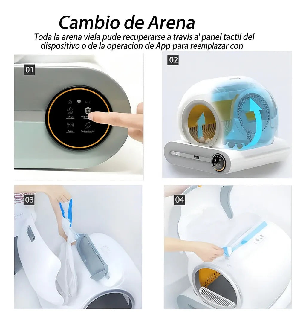 Arenero Robot Automático Para Gatos 2.0 Wifi Color Blanco