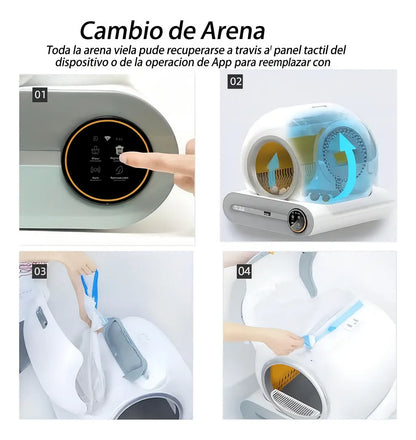 Arenero Robot Automático Para Gatos 2.0 Wifi Color Blanco