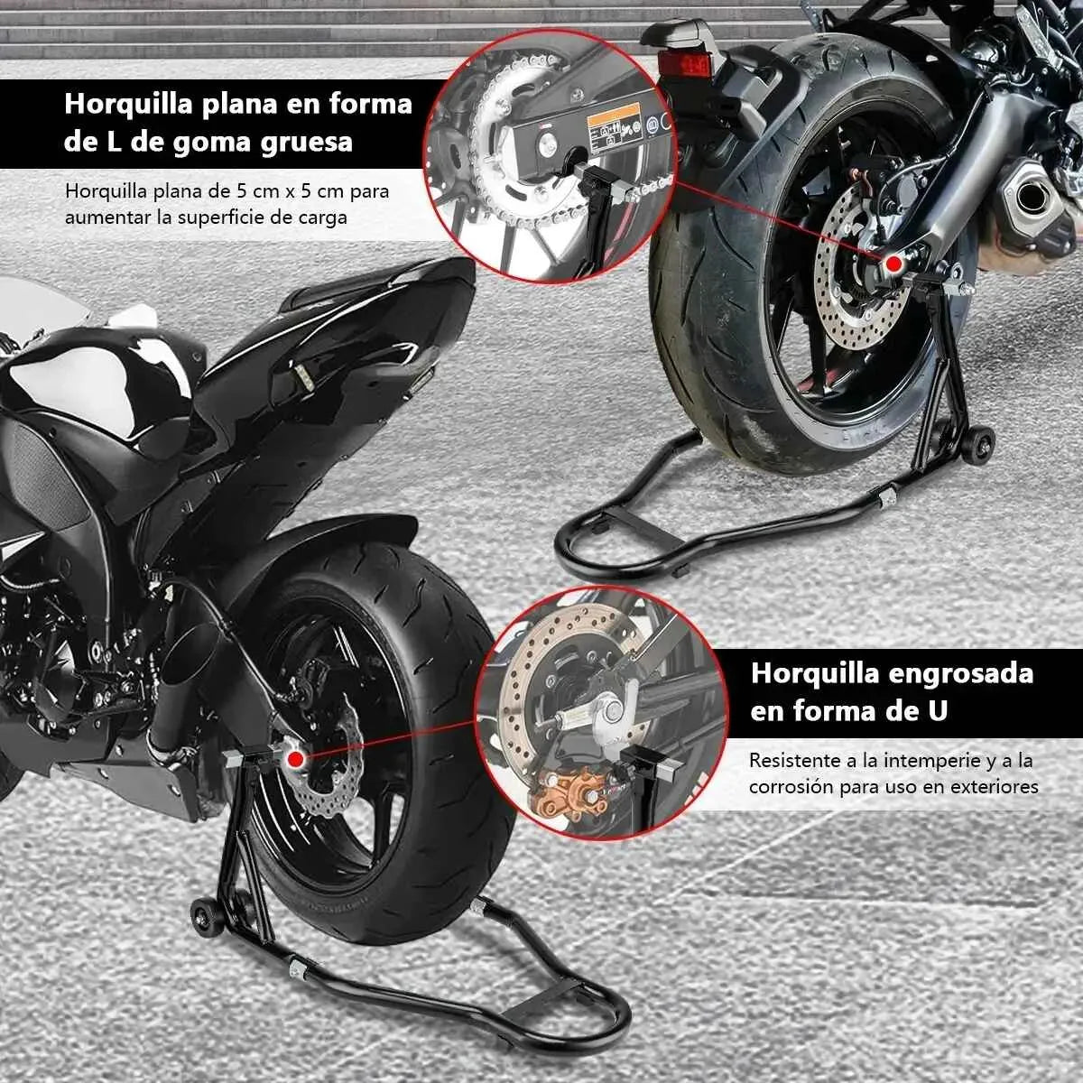 Caballete Elevador Trasero Universal Para Moto Con Ruedas