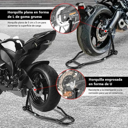 Caballete Elevador Trasero Universal Para Moto Con Ruedas