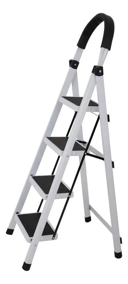 Escalera Plegable 4 Escalones Peldaños Antideslizante Escala Blanco