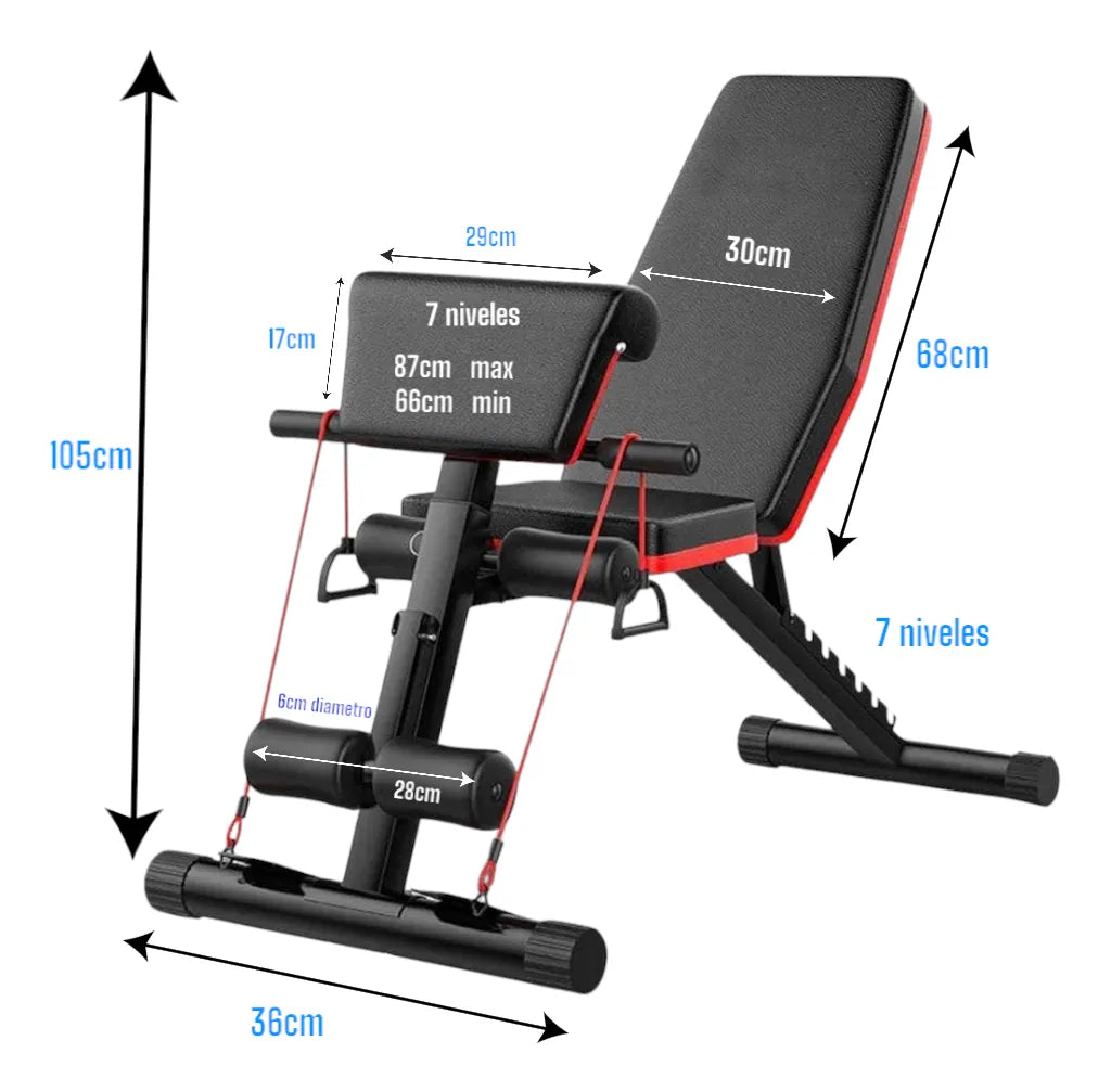 Banca Multifuncional Gym Maquinas De Ejercicios Abdominales