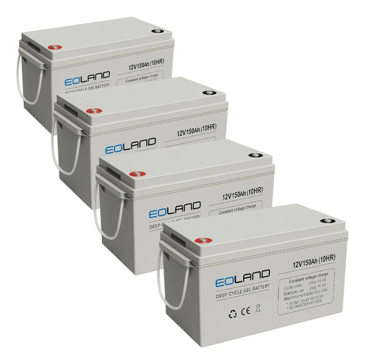 X4 Bateria Gel Ciclo Profundo 12v 150 Amperios Energia Solar