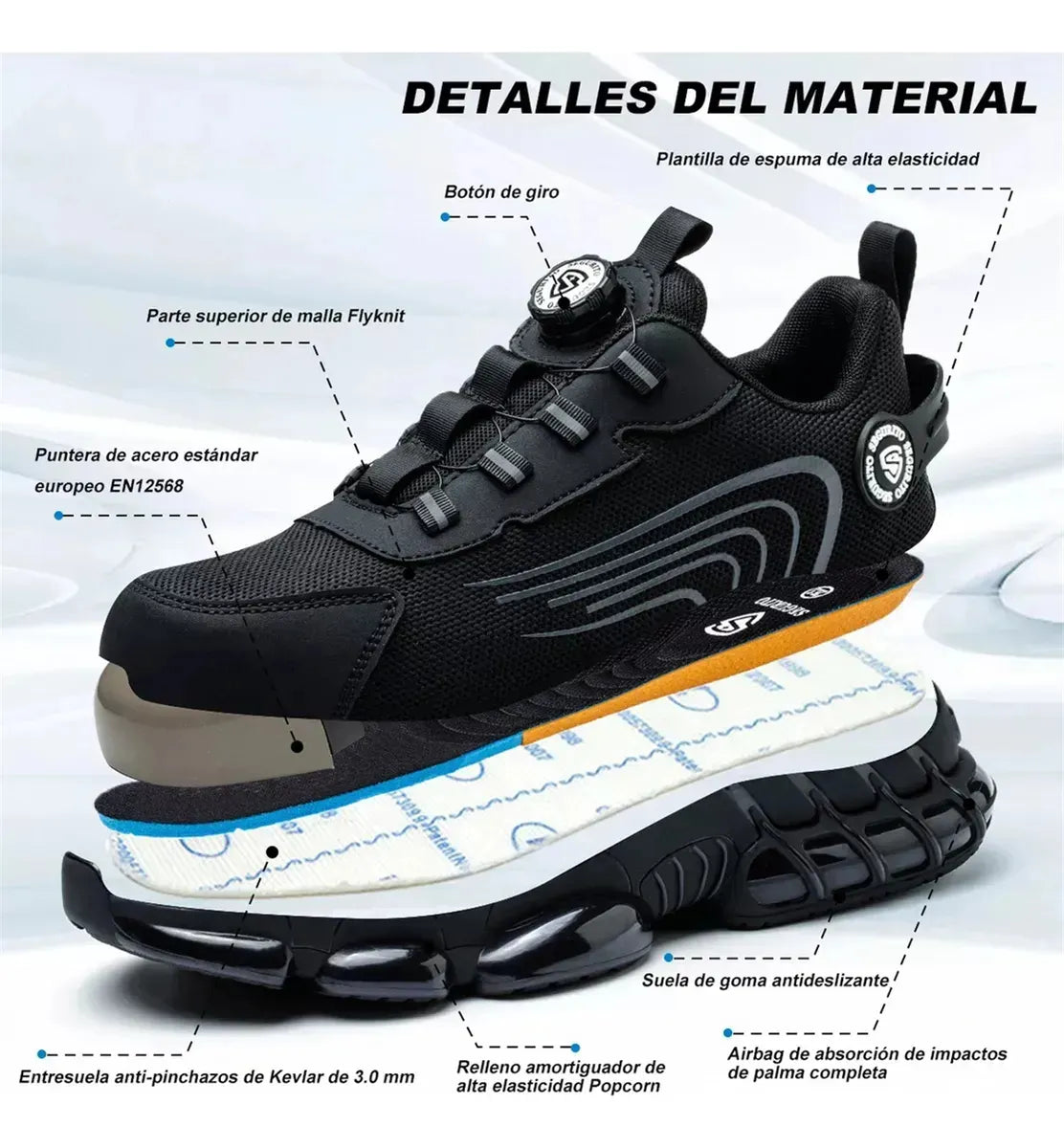 Zapatillas De Seguridad Zapatos Industrial Tenis Trabajo