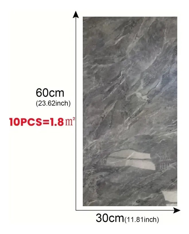 Pack X10 Palmetas Autoadhesivas Laminas Para Paredes 30x60cm