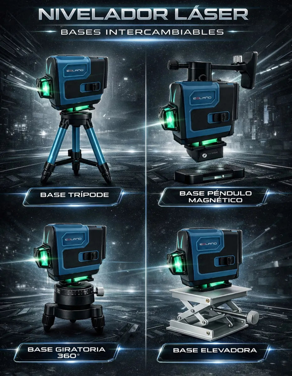 Nivel Laser 12 Lineas Verde 360 + Tripode 1.5m Ajustable