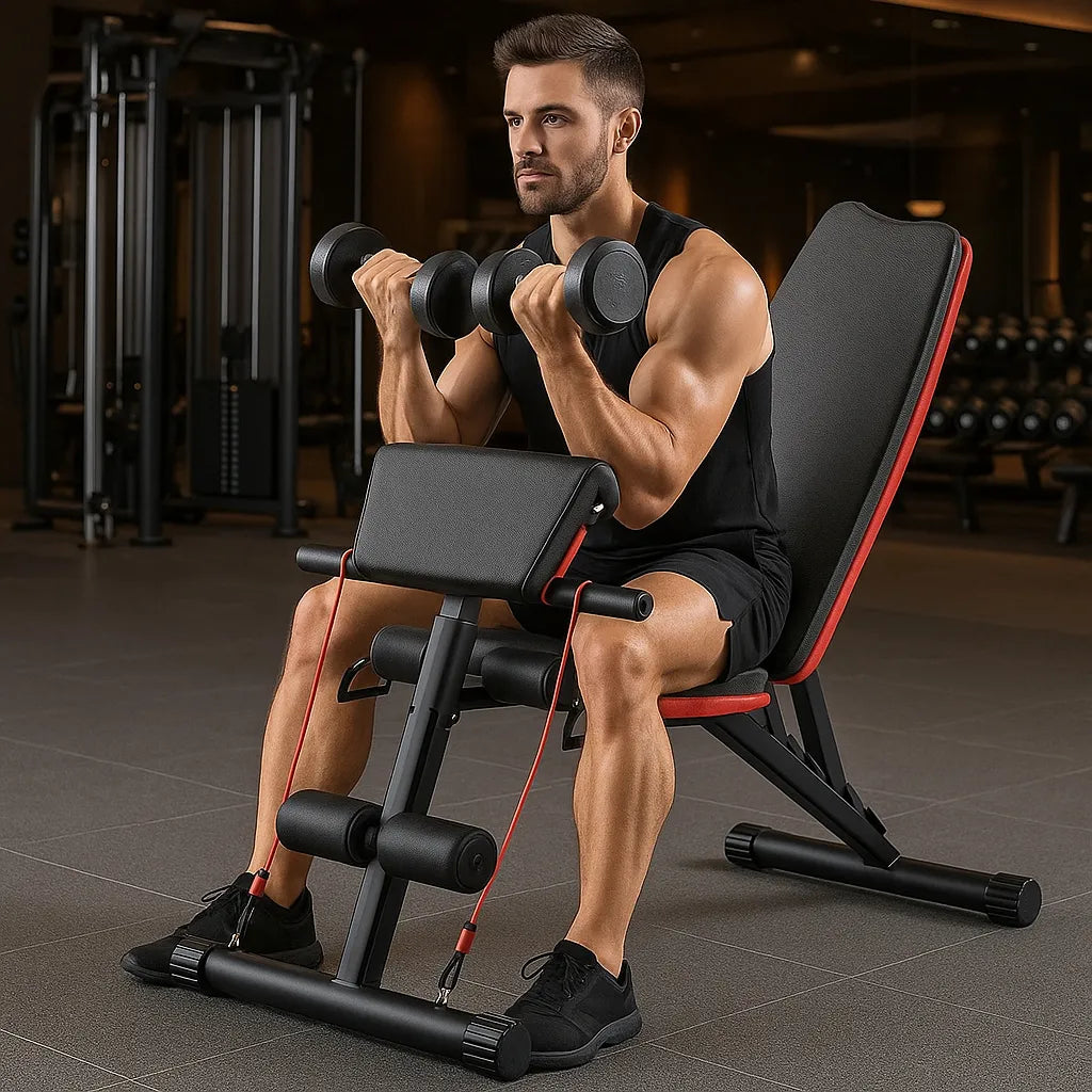Banca Multifuncional Gym Maquinas De Ejercicios Abdominales