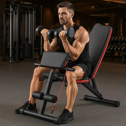 Banca Multifuncional Gym Maquinas De Ejercicios Abdominales